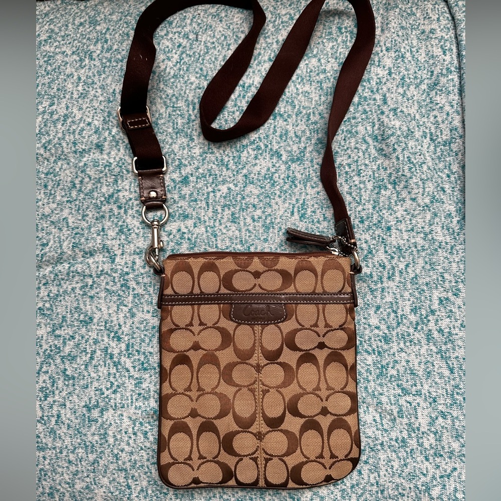 Coach cross body canvas bag
